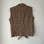 Rafaella Vintage 90s  Cheetah Leopard Print Tie Front Sleeveless Top 8 Photo 2
