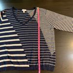 Garnet Hill Striped V Neck 100% Linen Sweater Blue White M Preppy Natural Fibers Photo 7