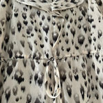 Rebecca Taylor  Silk‎ Ruffle Ivory Leopard Animal Print Blouse Size 4 Photo 4