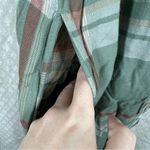 American Eagle  Green White Plaid Smocked‎ Wide Leg Jumpsuit Photo 3