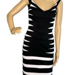Jovani Black and White Striped Sleeveless Bandage Dress Size 4 Photo 0