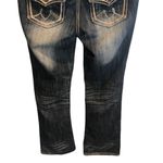 Ymi  Dark Wash and White Stitching  Straight Leg Jeans Photo 2