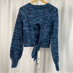 Vanilla Star Jeans Vanilla Star Large Back Cut Out Tie Yoga Chunky Crop Sweater Jewel Tone Boho Photo 1