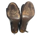 Stuart Weitzman Black Bow Tie Patent Leather Peep Toe Pumps 6.5 Photo 5