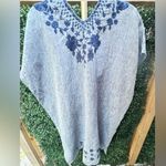 NWT Kyla Seo Caite Laramie Embroidered Linen Shift Dress Top size Small handmade Blue Photo 8