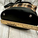 Longaberger  Black Brown Plaid Cloth Bucket Bag Silver Hardware Vintage Fall Cozy Photo 7