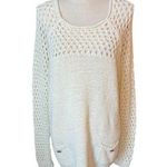 Island republic white crochet sweater neutral casual minimalist boho cottage Size XL Photo 0