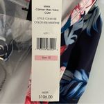 Carmen Marc Valvo One Shoulder Mesh Cutout Navy Floral One-Piece Swimsuit 10 New Photo 9