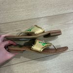 Jack Rogers  Leather Hydrangea Floral Embroidered Thong Slip On Sandals Size 6 Photo 3