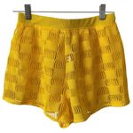 Wild Fable NEW Open Knit Cover Up Shorts Size Small Yellow Vacation Swim Beach Photo 1
