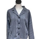 Liverpool NWT  Los Angeles Cocoon Button Up Pewter Black Sketchy Stripe Photo 6