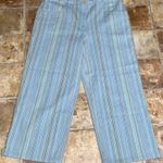 J.Jill Stretchy Blue Stripes Wide Leg Casual Mid Rise Capris 6P Photo 0