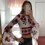 Floral Bell Sleeve Crop Blouse Multi Photo 3