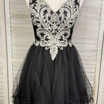Dave and Johnny  Prom/Semi Formal Mini Dress Black w Sequins & Rhinestones-3/4 Photo 0
