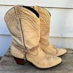 Vintage 80s Acme Cowgirl Western Rockabilly Biker Boots Chain Harness 8 1/2 Size 8.5 Photo 0