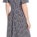 Something Navy  Strong Shoulder Floral Midi Dress Photo 1
