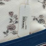 Charming Charlie Krazy Kat Floral Cream and Blue Surplice Long Sleeve Blouse M Photo 2