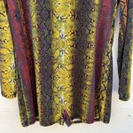 Blue Leopard Womens plus size 1X colorful snake print long sleeve romper Multiple Photo 5