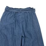 J. Crew Hemp Cotton Blend Paper Bag Pants Belt Cropped Chambray Blue size 6 Photo 5