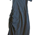 Monrow Grey Midi Length Ruched Stretch Dress Off Photo 2