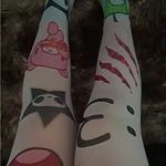 White Graphic Print Leggings Photo 0