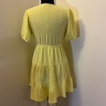 RDI 7. Yellow Short Sleeve V-Neck Tiered Dress 100% Cotton Size XS Photo 8