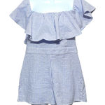 Blue Life  Striped Off Shoulder Festival Romper L Coastal Vacation Beachy Summer Photo 0