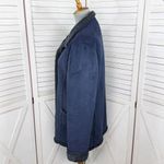 Vtg L.L.Bean Faux Suede Sherpa Lined Chore Coat Navy‎ Blue Small Western Ranch Photo 1