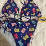 Romwe  Blue and White Bear Print Bikini Photo 0