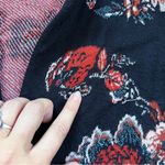 Anthropologie Moulinette Souers • Anthro Jacquard Floral Blazer black red knit jacket Photo 7