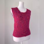 Vintage ‘90s Stefano Basics Hot Pink Mohair Blend Scoop Neck Fuzzy Sweater Vest Size L Photo 2