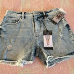 Sofia by Sofia Vergara Blue Jean Shorts Distressed Mid Photo 0