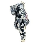 AC/DC  Black White Tie Dye Cropped Hoodie Sweatshirt Graphic Logo Print Size Medi Photo 4