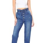 Wax Jean High Rise Paperbag Mom Denim Pants Jeans Photo 0