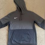 Nike Sweatshirt Unisex Drawstring Hoodie, Dri-Fit Gray and Black Photo 1