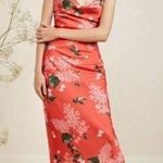 Keepsake  This Moment Slip Floral Red Midi Dress Size M Photo 0