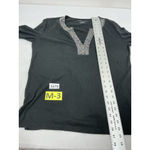 Womans New York & Co Long Sleeve Pullover Blouse XL Black V Neck Sequin Detail Photo 4