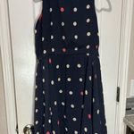 Navy and Pink Polka Dot wrap Midi Dress Blue Size 2 Photo 3