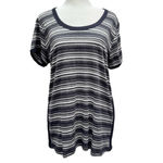Jones New York Signature Gray Striped Ringer Tee Size Large Wardrobe Basic Photo 2