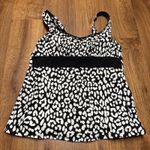 Lands' End Womens Underwire Black White Animal Print Tankini Swim Suit Top Size 6 Photo 0