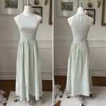 Madewell The Melody Smocked Midi Dress NP125 Pistachio $118 XS Photo 2