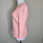 Y2K Vintage Pink Fitted Thin Sweater Cutout Hardware Sz Medium Photo 2
