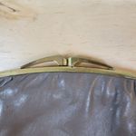 Vintage Clasp Clutch Pocketbook Womens 7" Gray Gold Frame Purse Evening Bag Photo 4