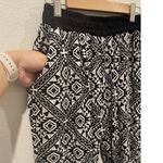 Anthropologie SEE YOU MONDAY Geometric Black And White Pants Photo 2