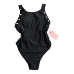 Juicy Couture Black High Neck One-Piece Swimsuit - Size Large - New With Tags Photo 2
