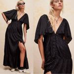 Free People Ethereal Witchy Fairy Cha Cha Maxi Dress Black Large Bohemian Goth Photo 1