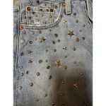 Levi's Levi 501 Straight Leg Rhinestone Grunge 25 Short 28 Inch Inseam Stars Light Wash Photo 3