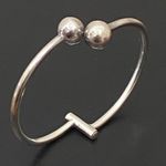 Hinge Vintage Mexican Silver 925 Orb Ball Adjustable Cuff Bangle Bracelet 14.8g Photo 7