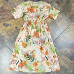 ZARA  Printed Floral Sheer Polyester Printed Tulle High-Waisted Dress Small Photo 3