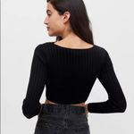 Urban Outfitters Black  Tayla twist front crop sweater Size Medium Photo 3
